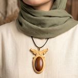 گردنبند چوبی مدل ناردانه