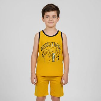 ست تاپ و شلوارک راحتی پسرانه آریان نخ باف مدل 47625