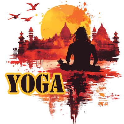 برچسب حرارتی تیشرت و لباس مدل یوگا YOGA