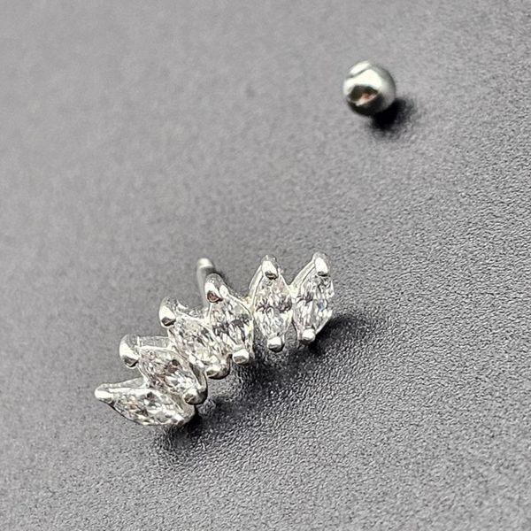 پیرسینگ نقره زنانه آی ام مدل جواهری لوکس