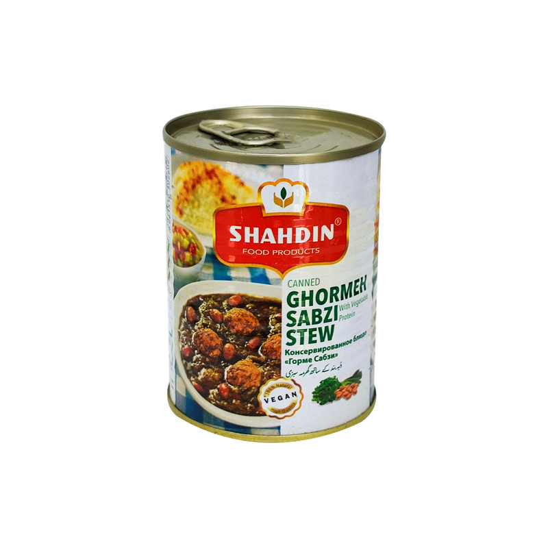کنسرو خورشت قورمه سبزی با سویا شهدین - 370 گرم بسته 12 عددی