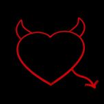 چراغ نئونی دیواری طرح قلب شاخ دار*976