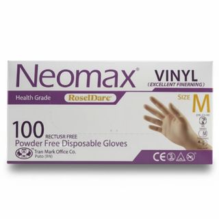 دستکش وینیل غیر پودری حریر مدل نئومکس سایز متوسط (M) بسته 100 عددی
