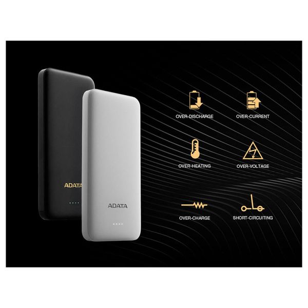 پاوربانک ای دیتا مدل T10000 ظرفیت 10000 میلی آمپر ساعت با گارانتی شرکتی