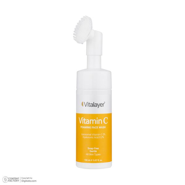 فوم شستوشوی صورت ویتالیر مدل VITAMIN C مناسب انواع پوست حجم 150 میلیلیتر