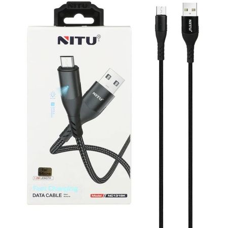 کابل شارژ 1.2 متری فست اندروید NITU مدل NC131BK - مشکی
