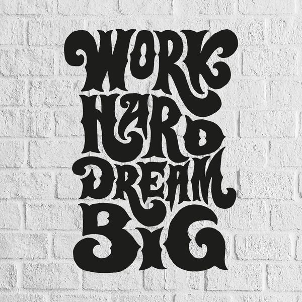 استیکر دیواری ناویا طرح work hard dream big