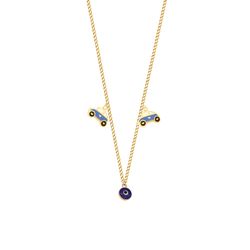 گردنبند طلا 18 عیار بچگانه گالری طلای مریم اکرمی مدل کارتیه و دو فولکس