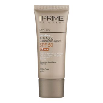 کرم ضد آفتاب و ضد چروک بی رنگ پرایم مدل Matex Colorless SPF50 مناسب انواع پوست حجم 40 میلی لیتر