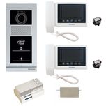 مجموعه دربازکن تصویری سیماران مدل 43TKM-VFBT2 دو طبقه به همراه محافظ ولتاژ مانیتور