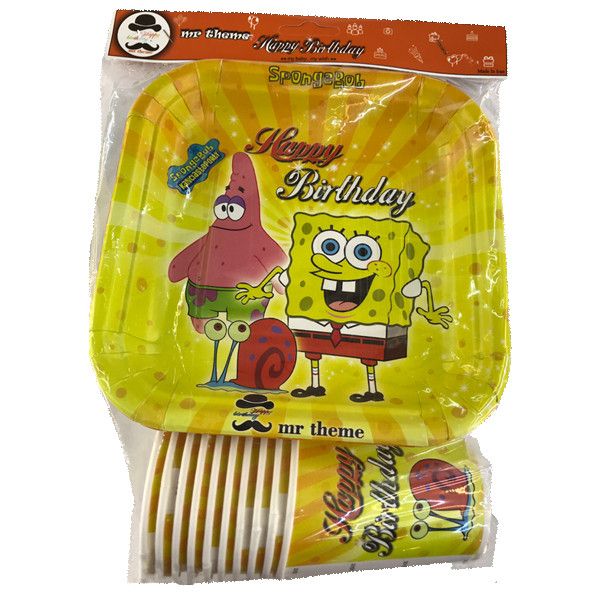 مجموعه 40 عددی تم تولد مستر تم طرح باب اسفنجی پلاس