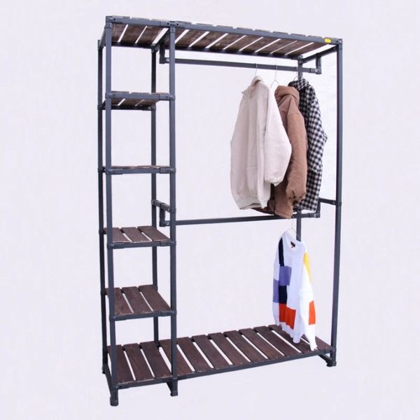 رگال لباس و کمد باز چوب و فلز مدل پرند