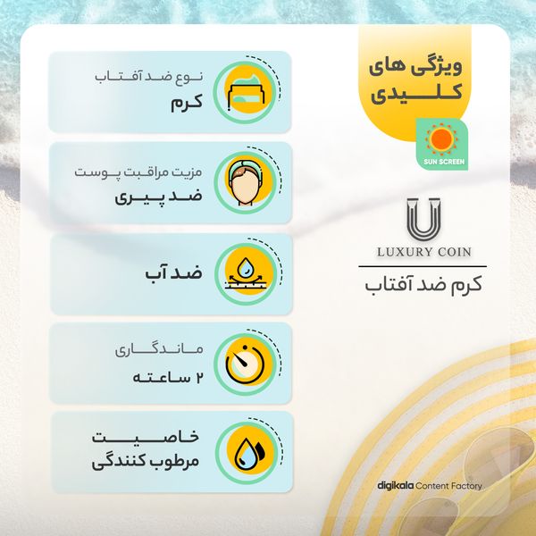 کرم ضدآفتاب بدون رنگ لاکچری کوین