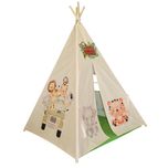 چادر بازی کودک مدل سرخپوستی طرح حیوانات سافاری کد PT503