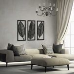 دیوارکوب پدیده پلاس طرح برگ مجموعه 3 عددی