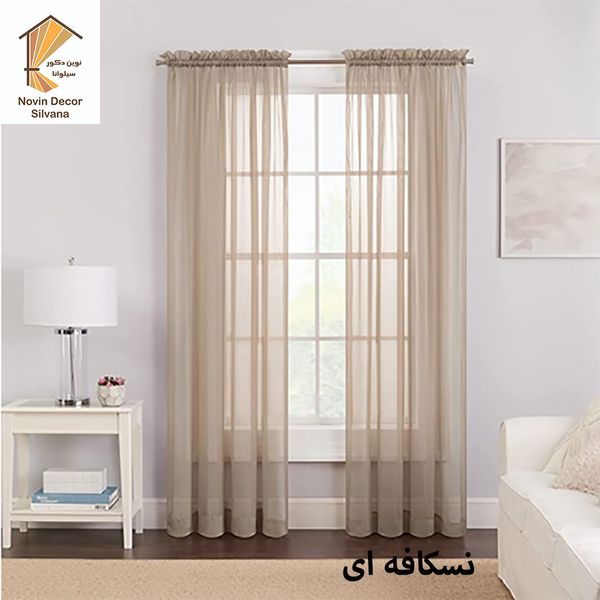 پرده نوین دکور سیلوانا مدل حریر پاکتی کد 028 سایز 280 × 140 سانتی متر