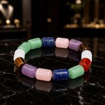 دستبند سنگ طبیعی چندرنگ زنانه و مردانه برسانو مدل سولاریس کد 999