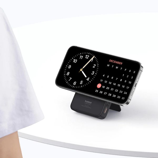 پاوربانک بیسیم 20 وات بیسوس مدل MagPro Magnetic Bracket 20w با ظرفیت 5000 میلی آمپر ساعت به همراه کابل USB-C به USB-C