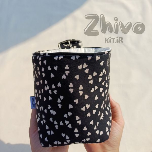 باکس پارچه‌ای قلب مشکی سایز متوسط