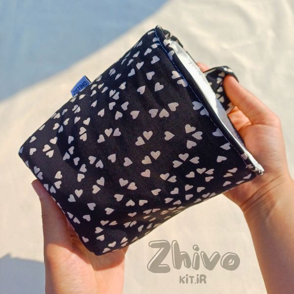 باکس پارچه‌ای قلب مشکی سایز متوسط