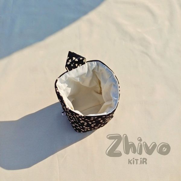 باکس پارچه‌ای قلب مشکی سایز متوسط