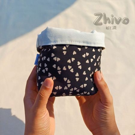 باکس پارچه‌ای قلب مشکی سایز متوسط