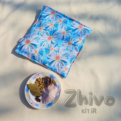 روبالشتی بالشت غلات و نمک بابونه فیروزه‌ای Aqua Daisy