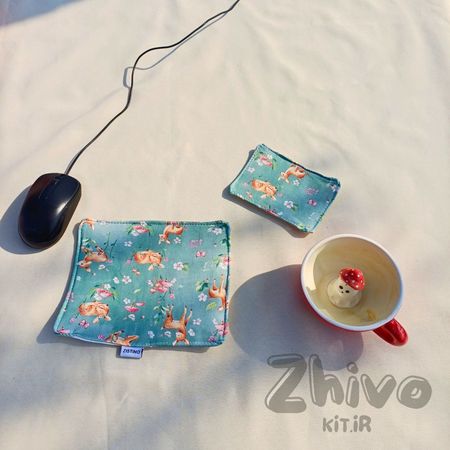 ست زیرلیوانی و زیرموسی آهو مخملی