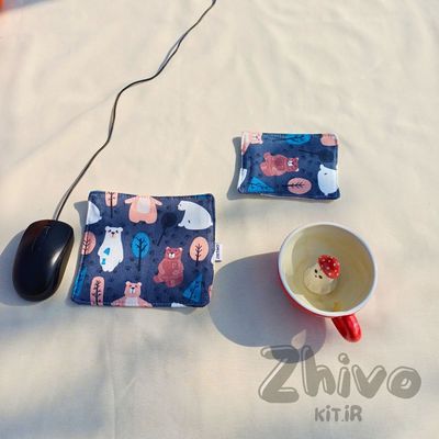 ست زیرلیوانی و زیرموسی خرس قطبی دوست‌داشتنی