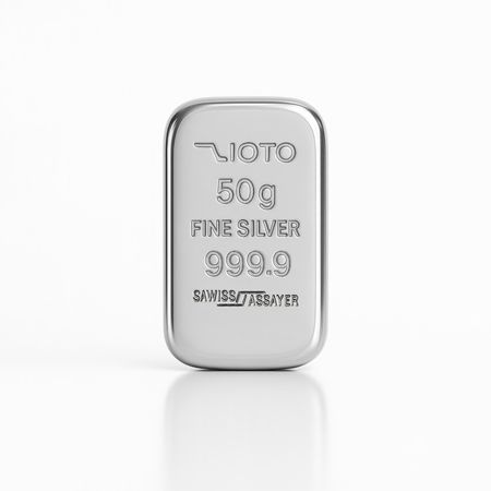 شمش نقره 50 گرمی زیوتو