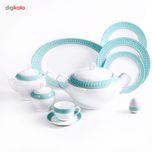 سرویس 102 پارچه چینی زرین ایران سری ایتالیا اف مدل سپید صدف درجه یک