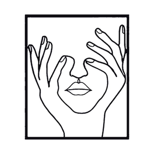 استیکر مدل چوبی طرح مینیمال صورت