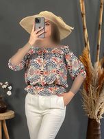 شومیز یقه قایقی گلدار 1182