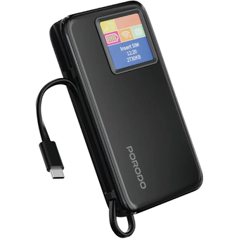 مودم جیبی و پاوربانک پرودو مدل Pocket Router ظرفیت 10000 میلی‌آمپر (Porodo Pocket Router with 10000mAh Power Bank)