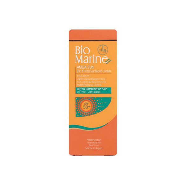 کرم ضد آفتاب رنگی بایومارین SPF 30 مدل روشن کننده 01 مناسب پوستهای چرب حجم 50 میلی لیتر