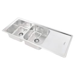 سینک ظرفشویی استیل توکار دو لگنه نگین الماس مدل SA 105