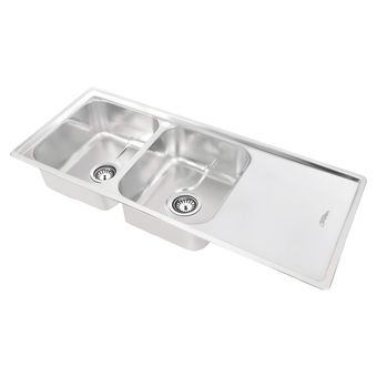 سینک ظرفشویی استیل توکار دو لگنه نگین الماس مدل SA 105