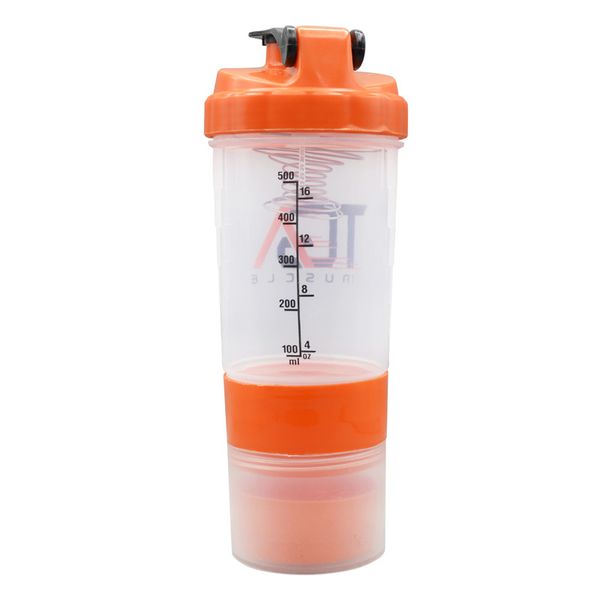 شیکر بدنسازی مدل سه تیکه کد GS-M-231882 گنجایش 0.5 لیتر