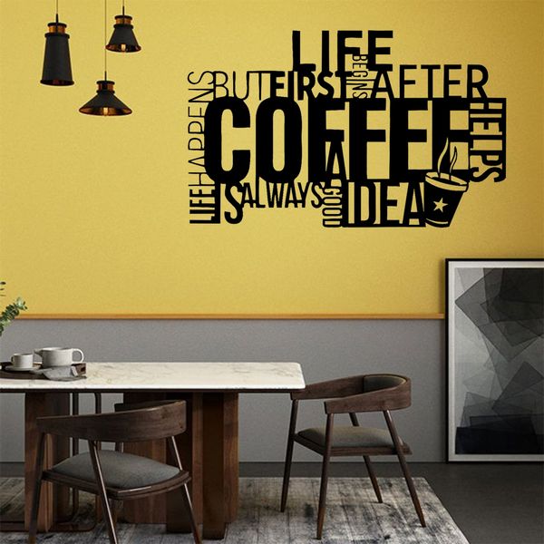 استیکر مدل چوبی طرح کافه کد S49