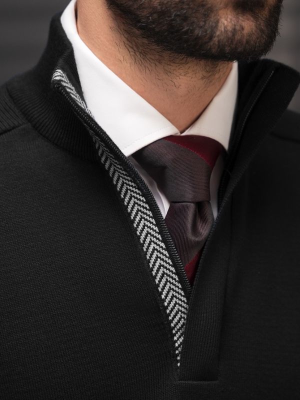 بافت نیم زیپ مشـکی کدsh278