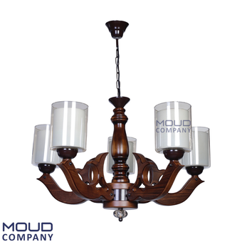 لوستر چوبی آبنوس 5 شعله (موعود)