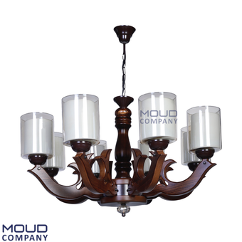 لوستر چوبی آبنوس 8 شعله (موعود)