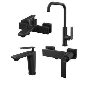 ست شیرآلات کسری مدل آمازون مجموعه 4  عددی مشکی