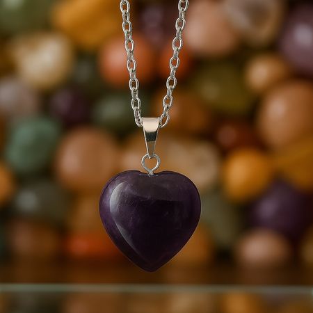 سنگ آویز قلبی آمیتیست