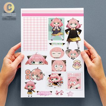 استیکر پک بدون برش انیمه خانواده جاسوس طرح آنیا فورجر (Anya Forger) Spy × Family - شیت برچسب A4 و A5 - کد 01