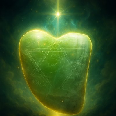 سنگ آونتورین سبز با نقش ستاره داوود