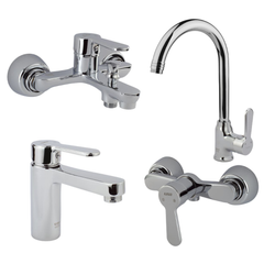 ست شیرآلات کسری مدل ادموند مجموعه 4  عددی کروم