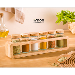 ست ادویه 6 عددی چوبی