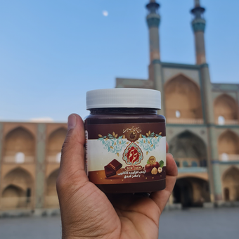ارده شکلاتی فندوقی 450 گرمی آب حیات سم سم