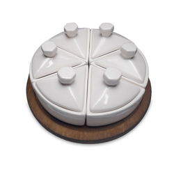 اردوخوری مثلثی درب دار مجموعه 6 عددی بدون سینی چوبی